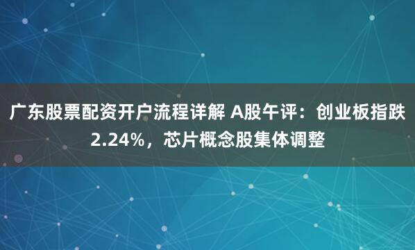 广东股票配资开户流程详解 A股午评:创业板指跌2.24%,芯片概念股集体调整